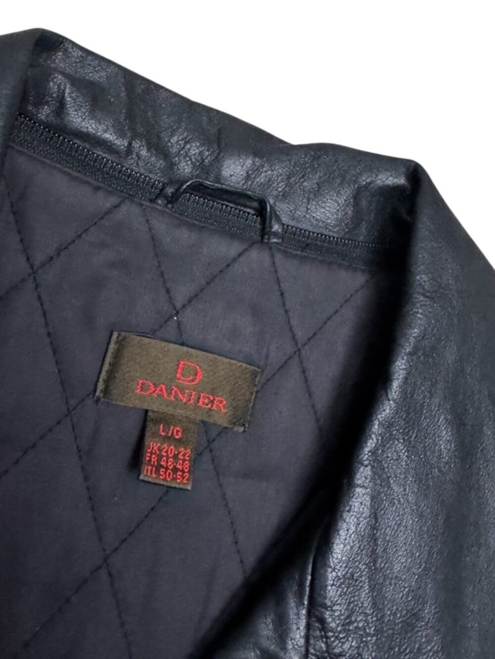 DANIER LEATHER Vintage Y2K Business Casual Black Trench Jacket Coat Womens Large - Picture 4 of 5